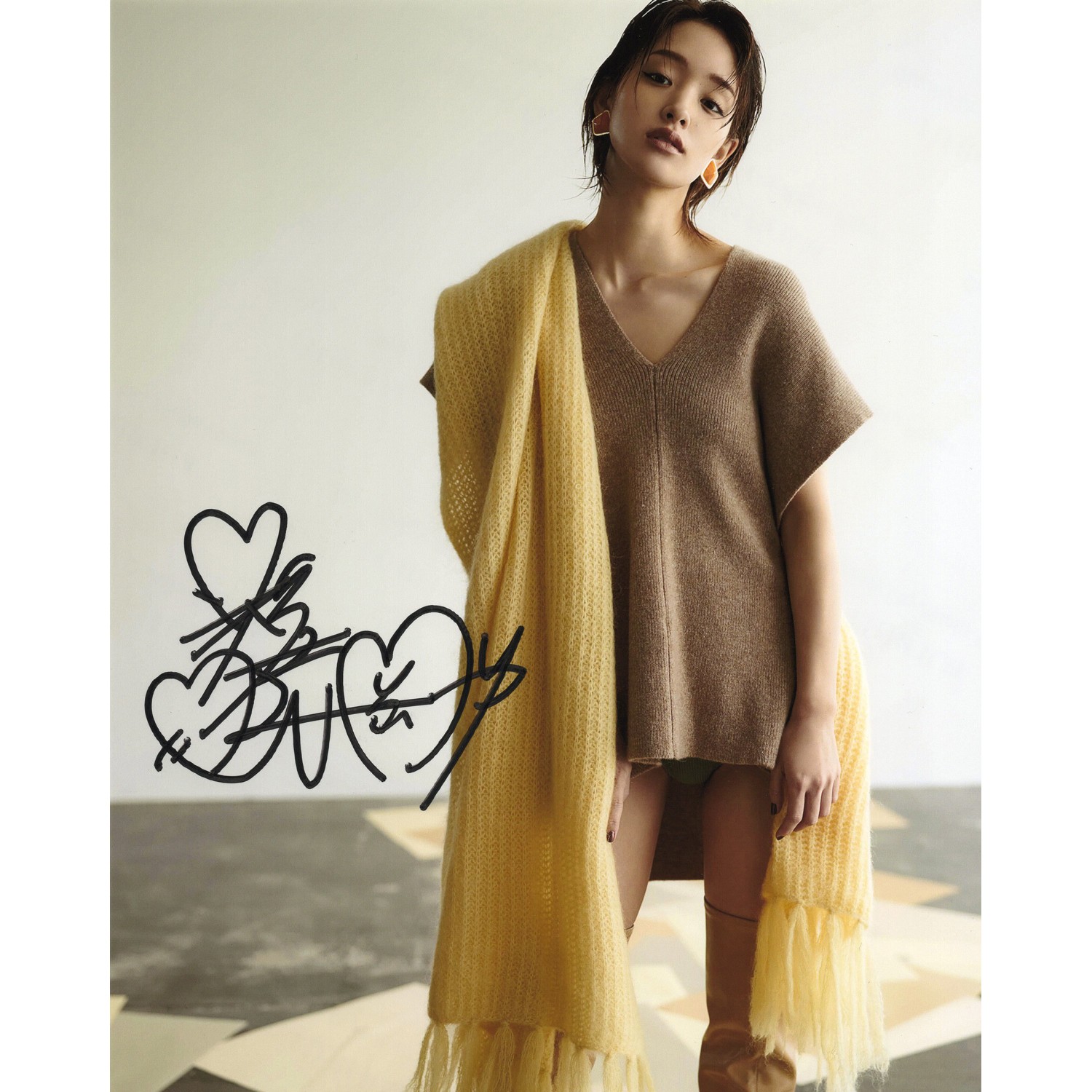 剛力彩芽直筆サイン入り写真当選書付